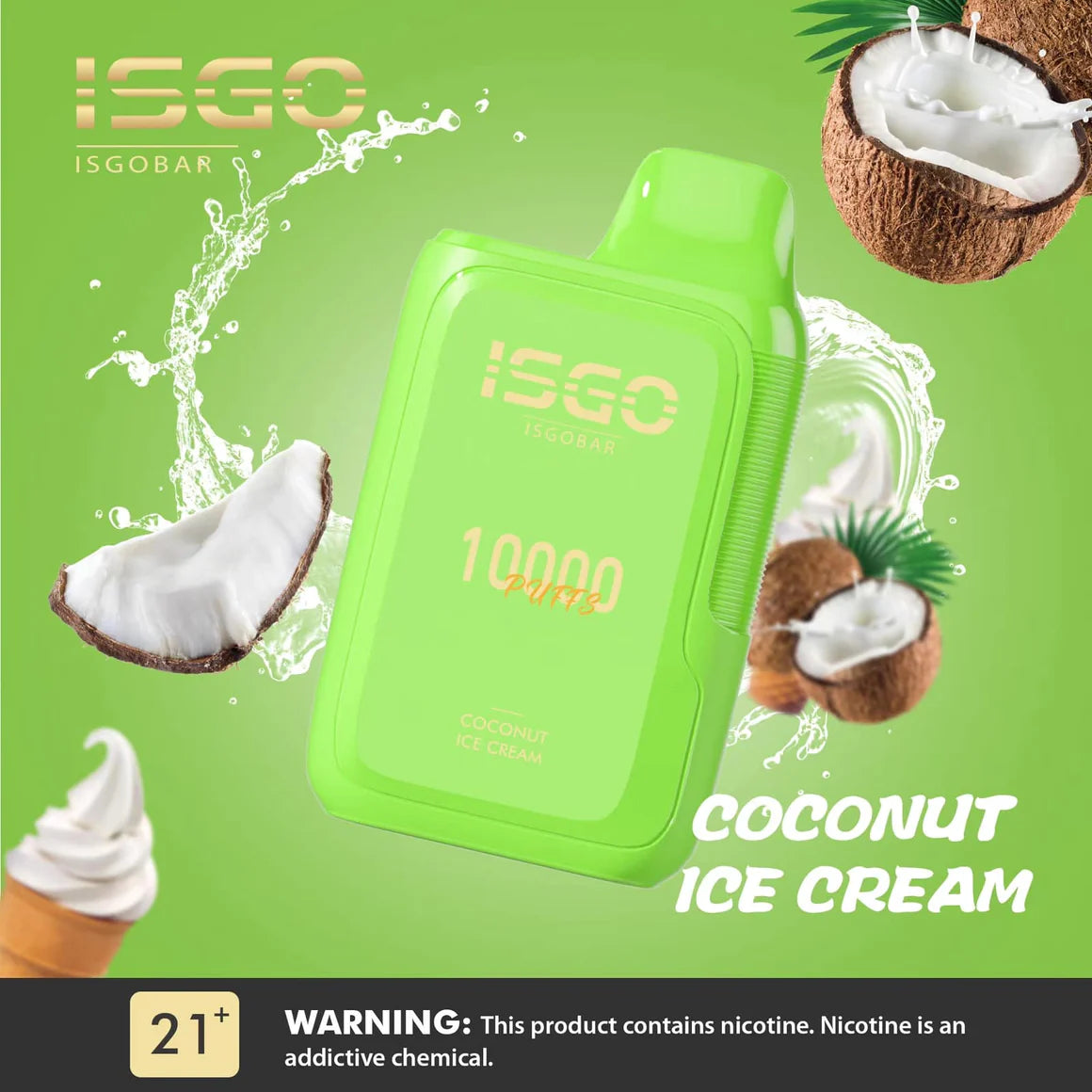 ISGO BAR 10000 - COCONUT ICE CREAM