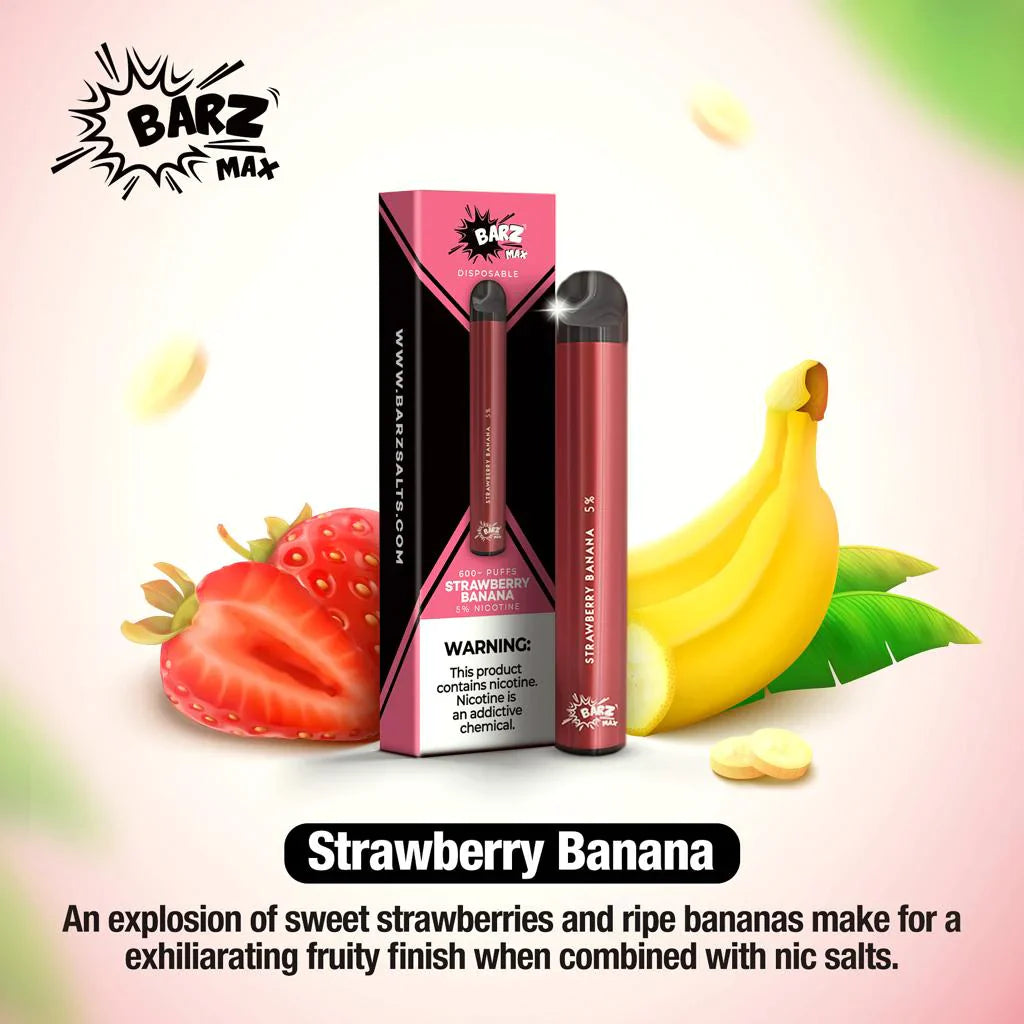 Barz Max Strawberry Banana Disposable - 600 Puffs