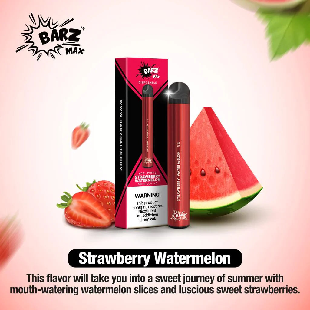 Barz Max Strawberry Watermelon Disposable - 600 Puffs